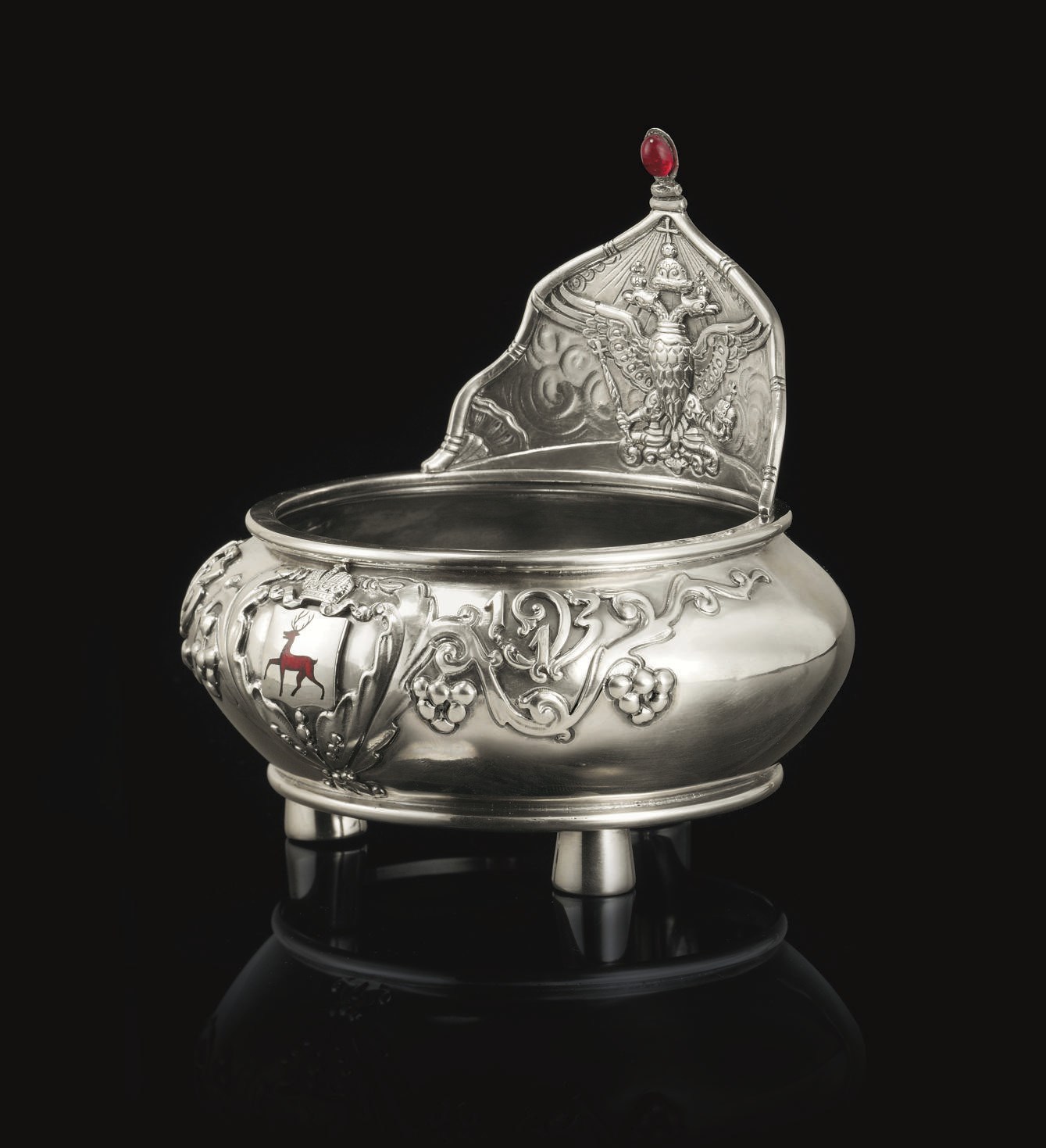 A Silver and En Plein Enamel Bowl