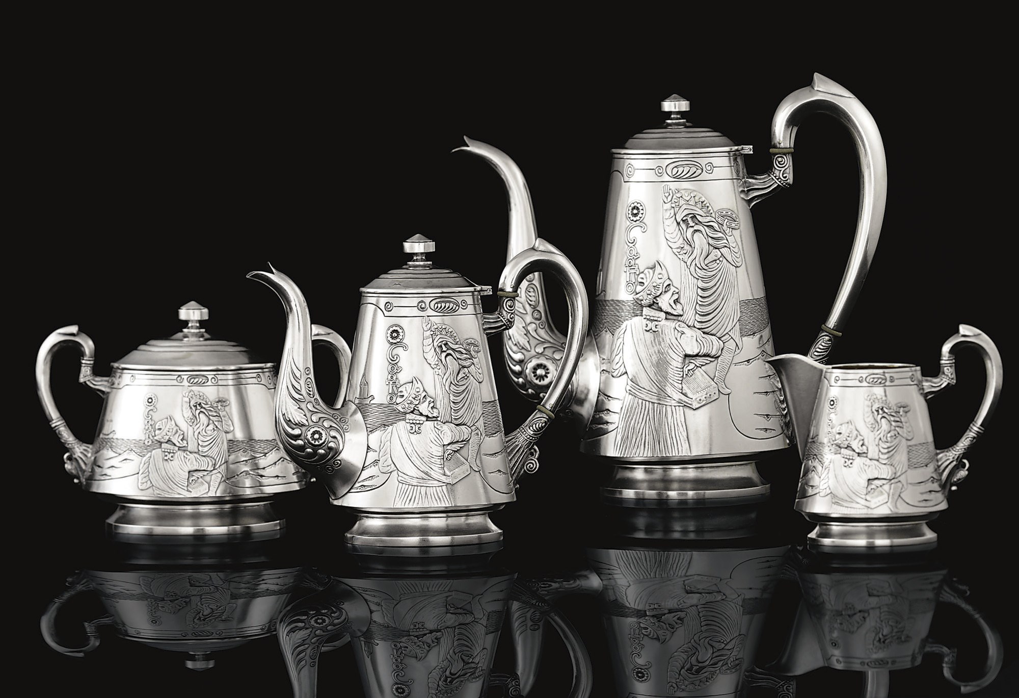 A Silver Tea and Coffee Service