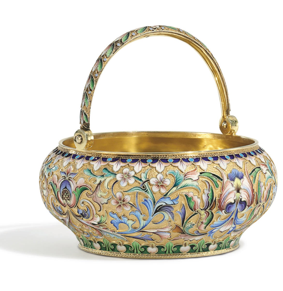 A Silver-Gilt and Cloisonné Enamel Bowl