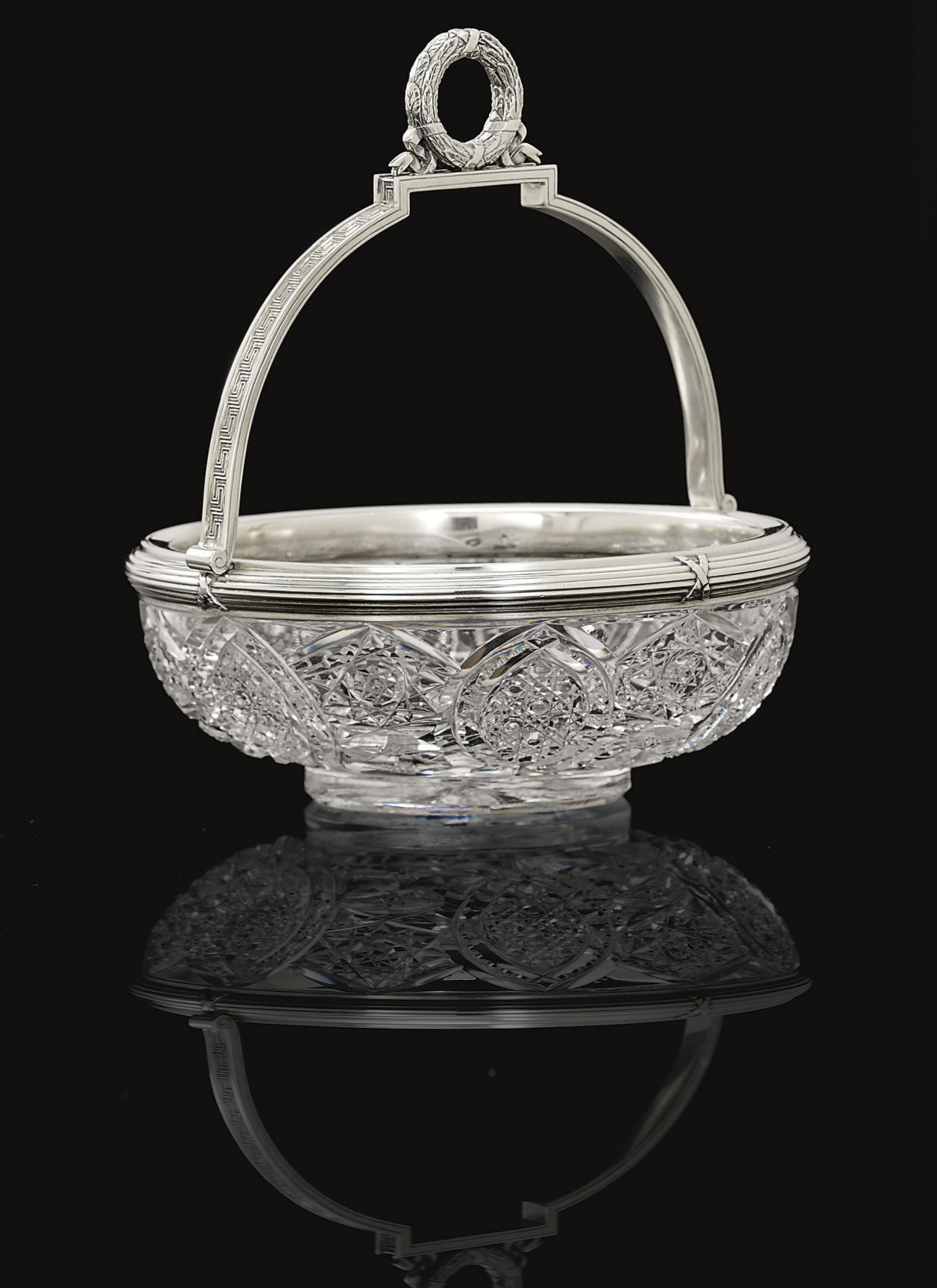 A Silver-Mounted Cut Glass Bowl