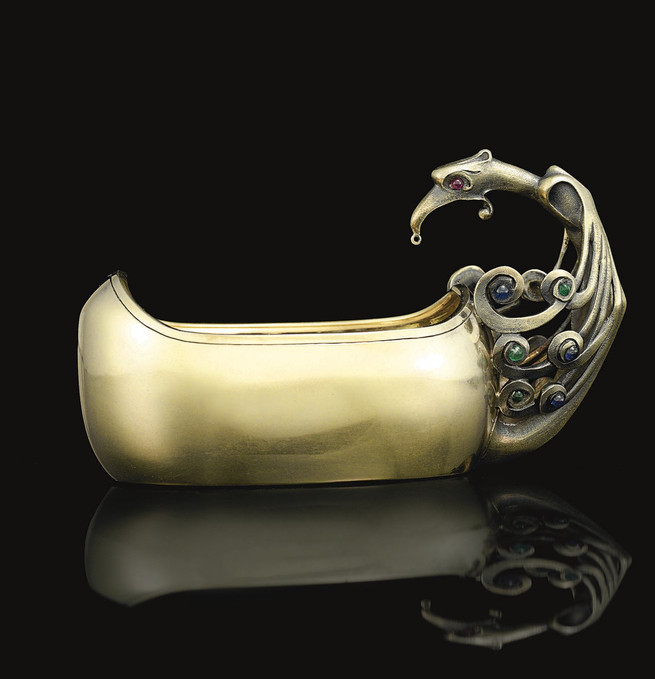 A Jeweled Silver-Gilt Kovsh