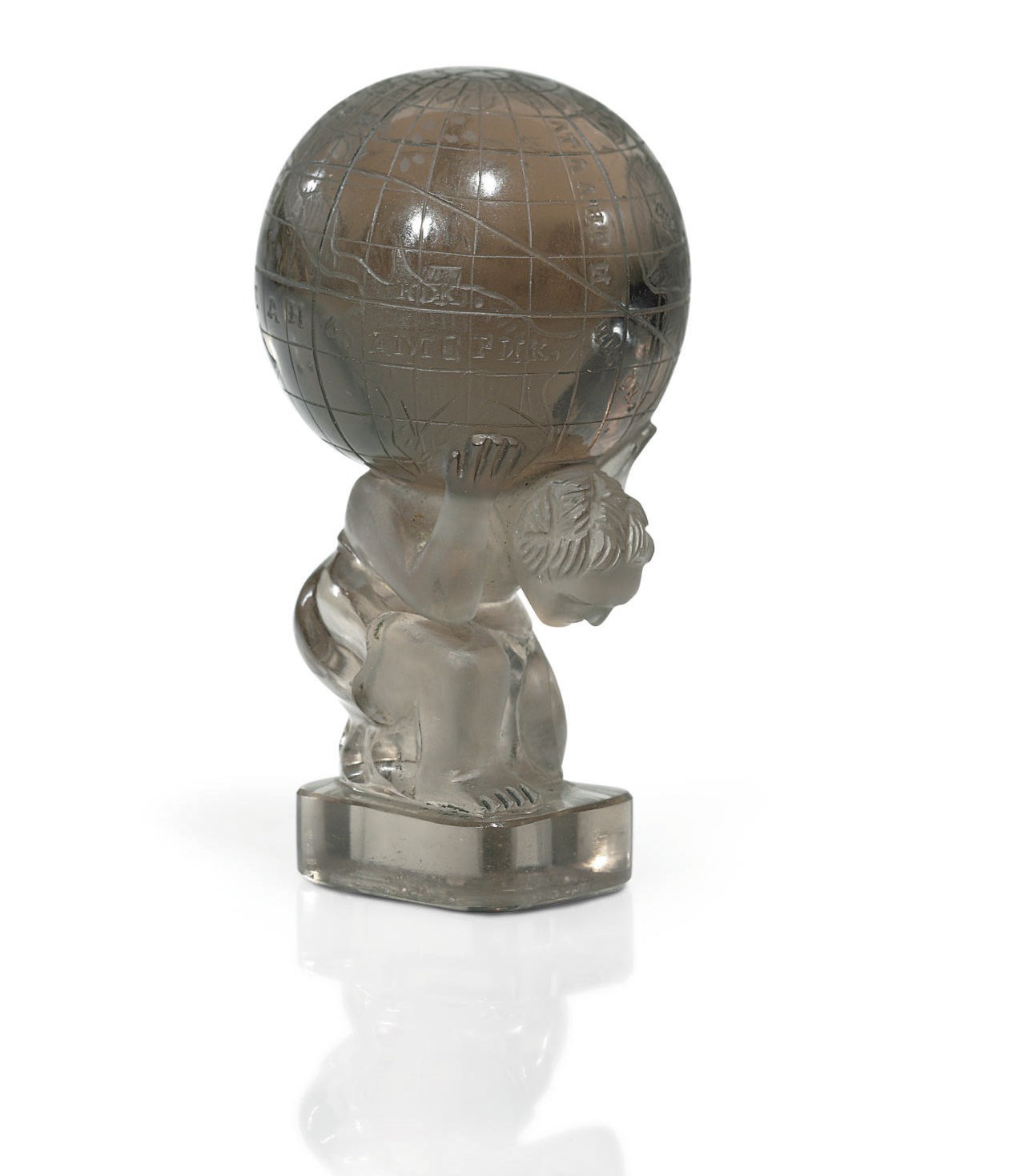 A Smoky Quartz Hand-Seal Carved as Atlas
