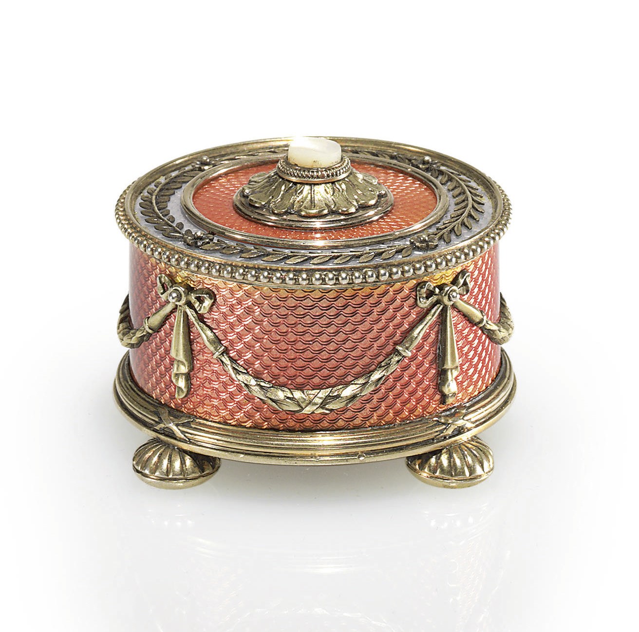 A Silver-Gilt and Guilloché Enamel Bell-Push