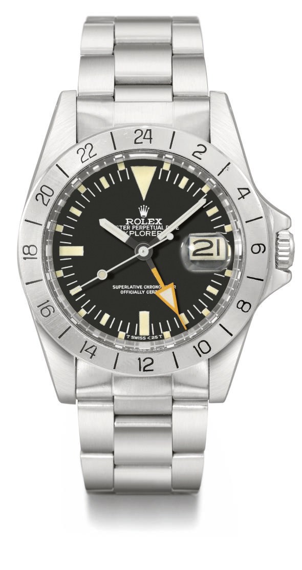 Rolex. A stainless steel automatic wristwatch with sweep centre seconds, date, 24 hour hand, bracelet, original guarantee and box