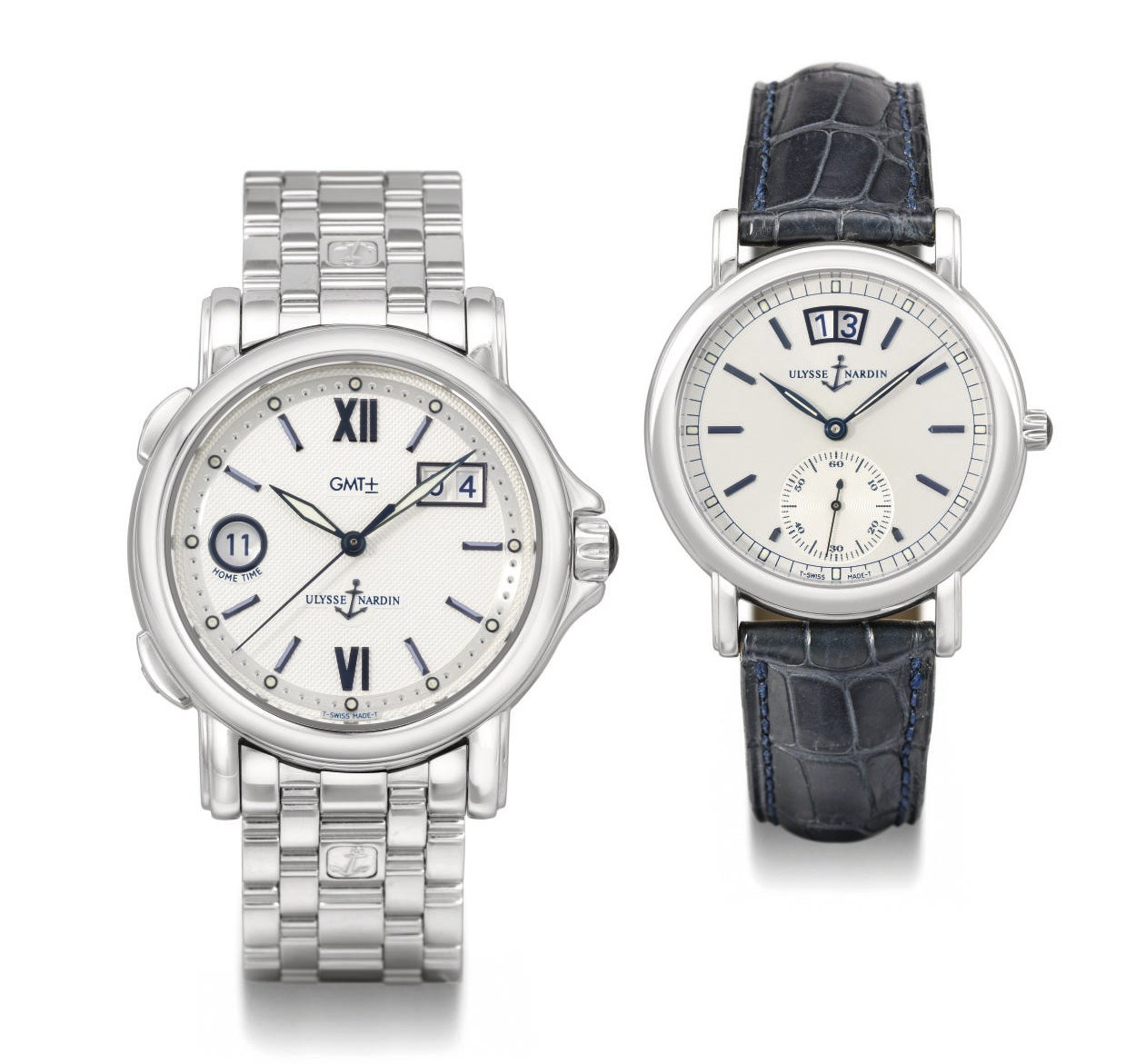Ulysse Nardin. A lot of two stainless steel automatic wristwatches
