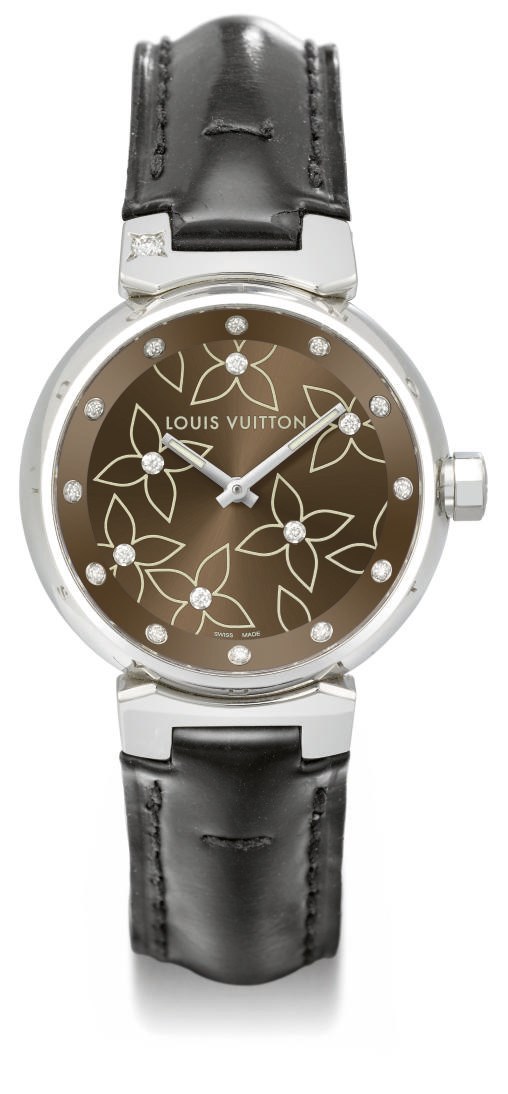 Louis Vuitton. A lady's stainless steel and diamond-set wristwatch