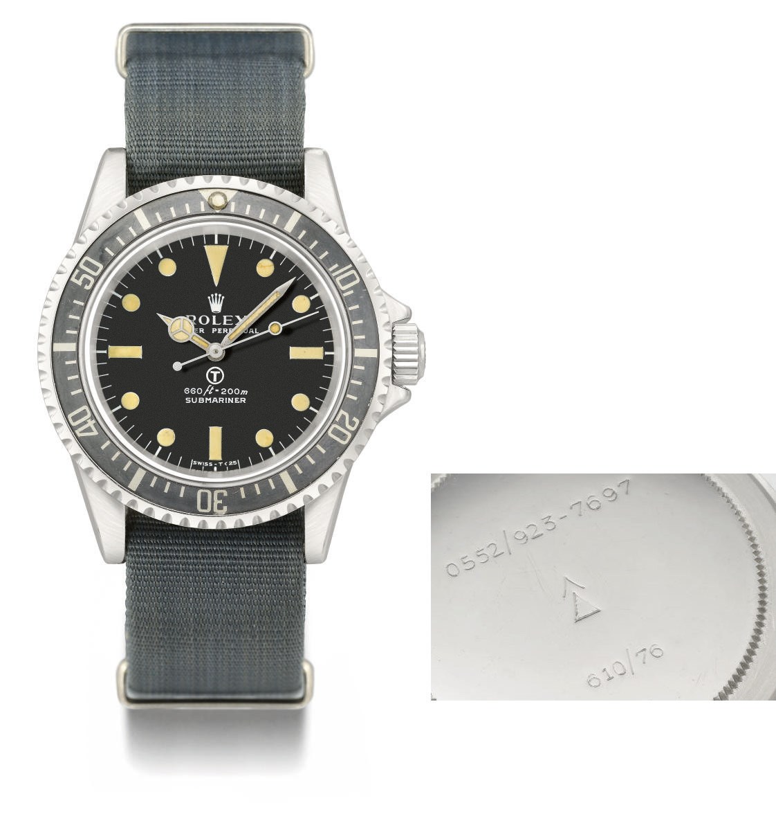 Rolex. A rare stainless steel automatic wristwatch with sweep centre seconds, hack feature and original service invoice, made for the British Royal Navy