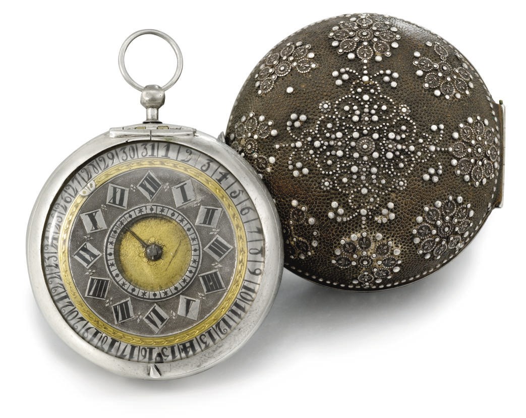 Cornelius Harbert. An early pair cased silver verge watch with date and tumbling numerals dial