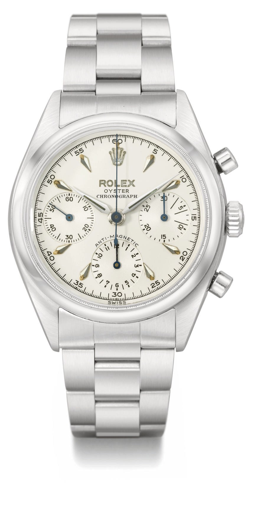 Rolex. A stainless steel chronograph wristwatch with bracelet