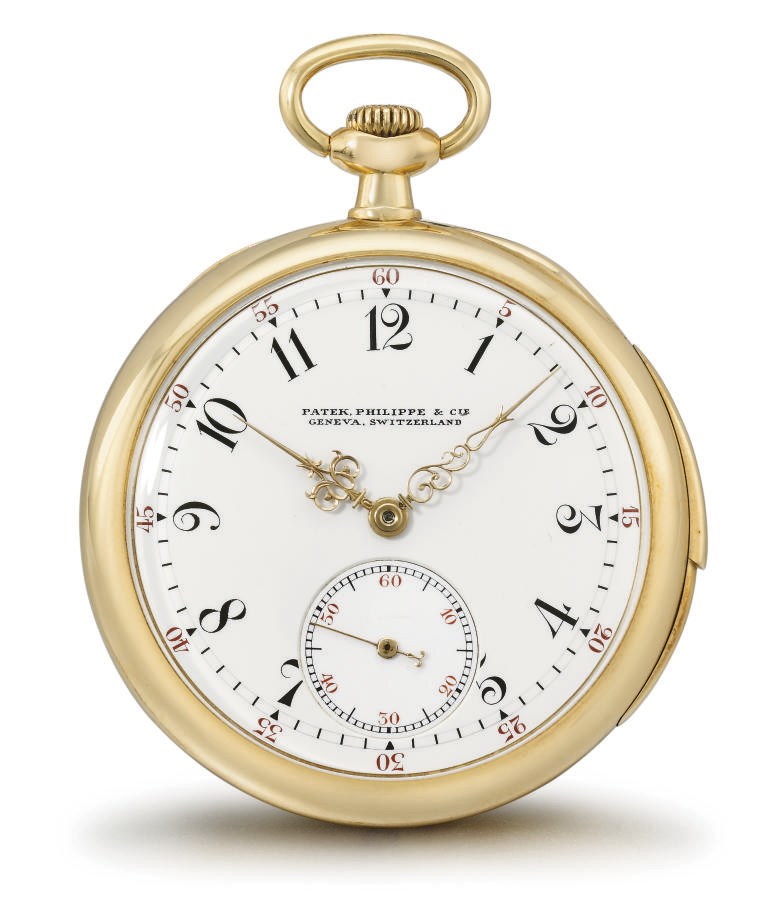 Patek Philippe. An 18K gold openface minute repeating keyless lever watch
