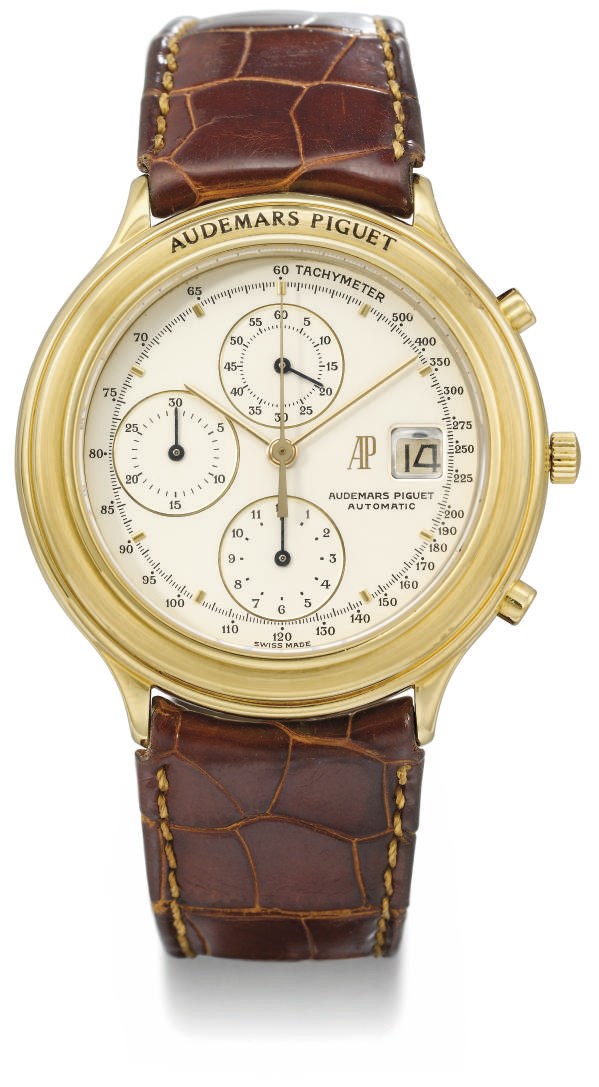 Audemars Piguet. An 18K gold automatic chronograph wristwatch with date