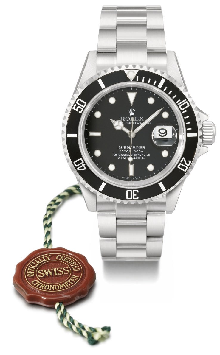 Rolex. A stainless steel automatic wristwatch with sweep centre seconds, date, bracelet, original guarantee and box