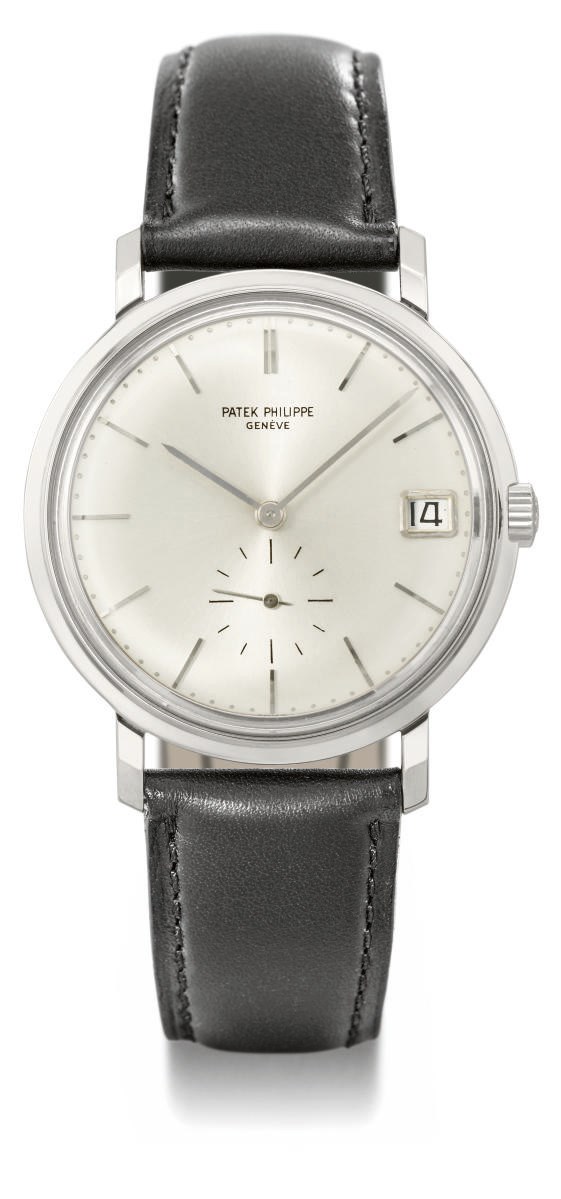 Patek Philippe. A fine 18K white gold automatic wristwatch with date