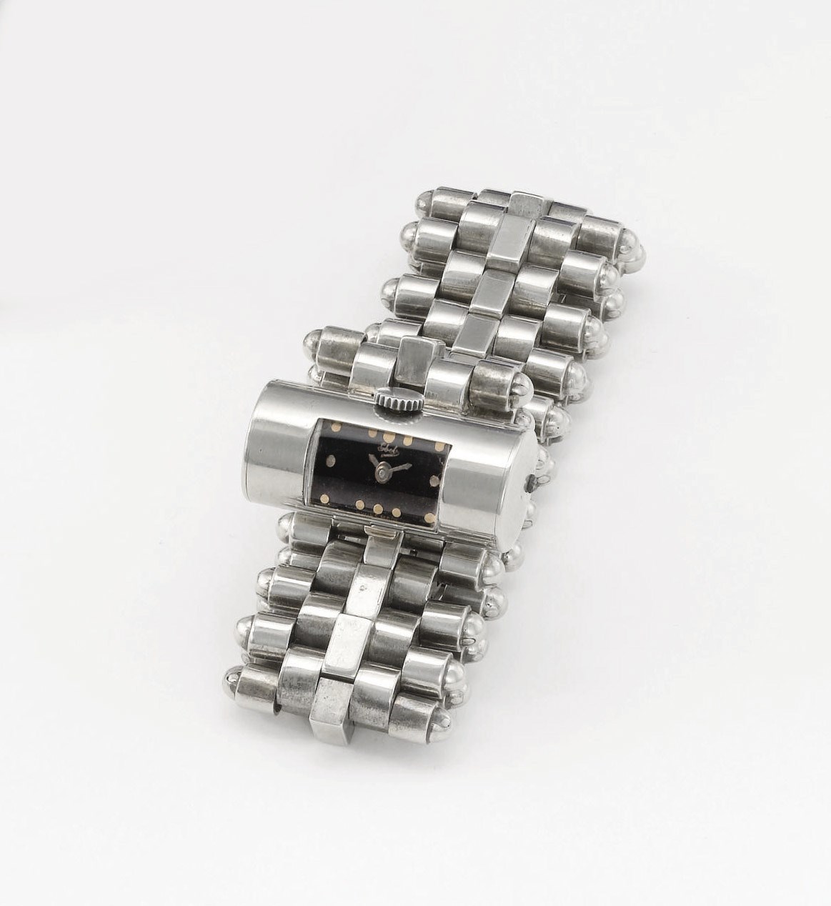 Ebel. A highly rare and unusual silver Art Deco tubular bracelet wristwatch