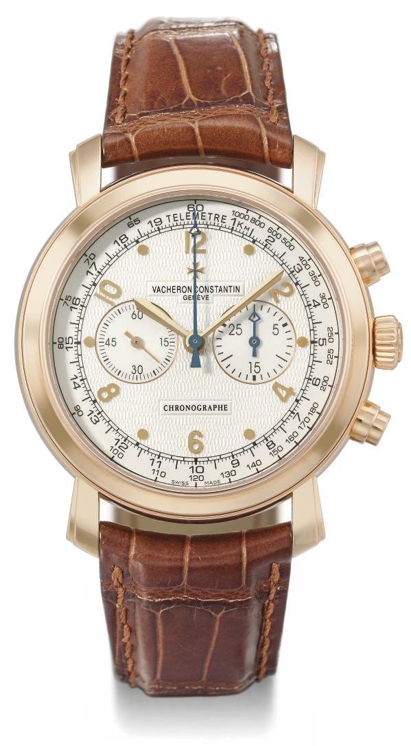 Vacheron Constantin. A fine and large 18K pink gold chronograph wristwatch