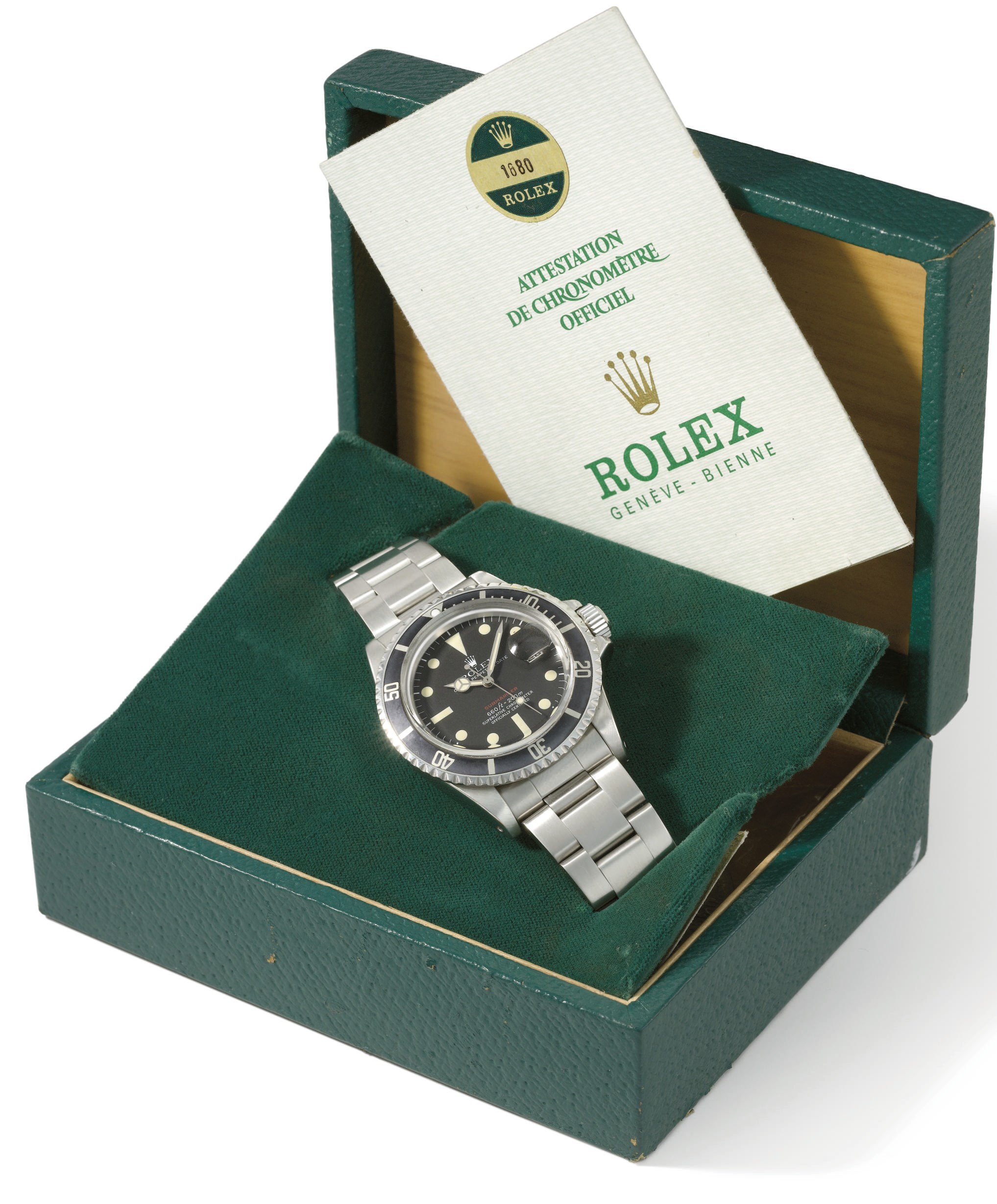 Rolex. A rare stainless steel automatic wristwatch with date, bracelet, original guarantee, anchor and box