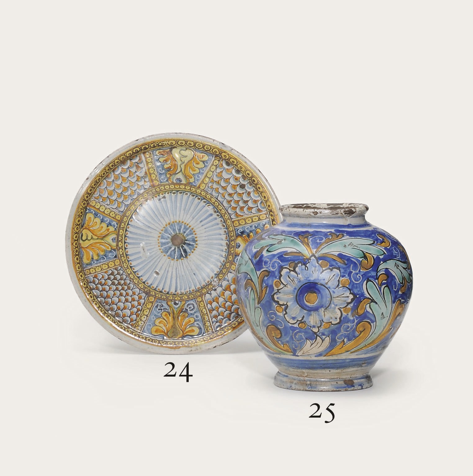 A SICILIAN BLUE-GROUND GLOBULAR DRUG-JAR