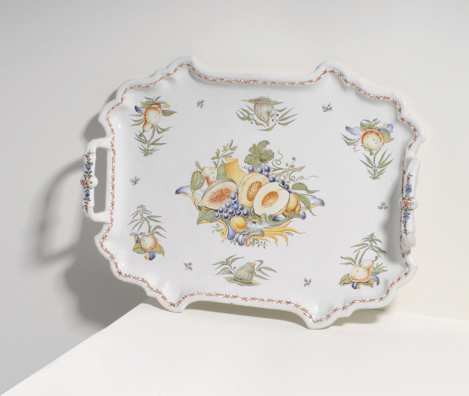 A LE NOVE (PASQUALE ANTONIBON) FAIENCE TWO-HANDLED TRAY