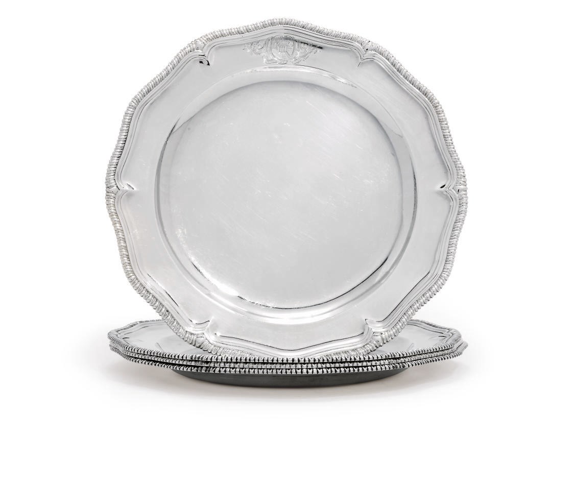 A SET OF FOUR GEORGE II SILVER SECOND-COURSE DISHES