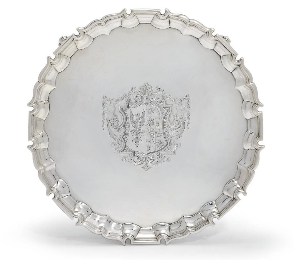 A GEORGE II SILVER SALVER