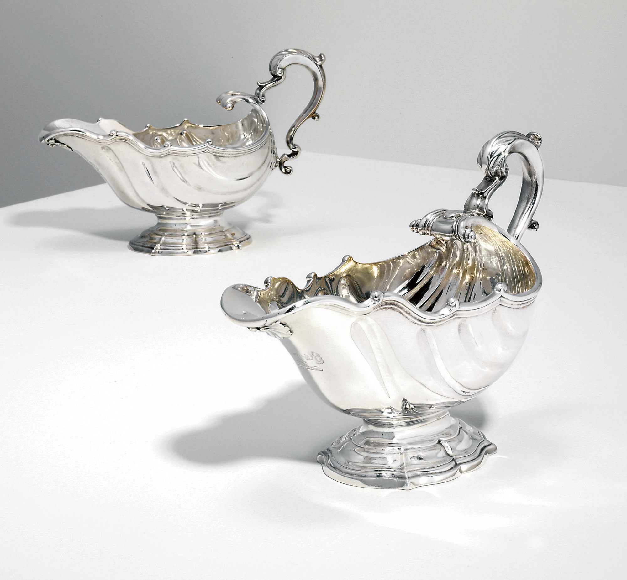 A PAIR OF GEORGE II SILVER SAUCEBOATS