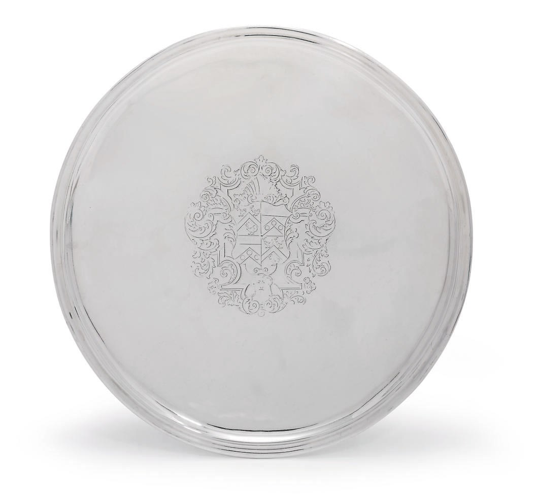 A GEORGE II IRISH SILVER SALVER
