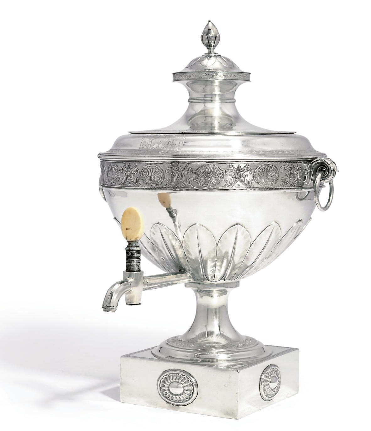 A GEORGE III SILVER TEA-URN