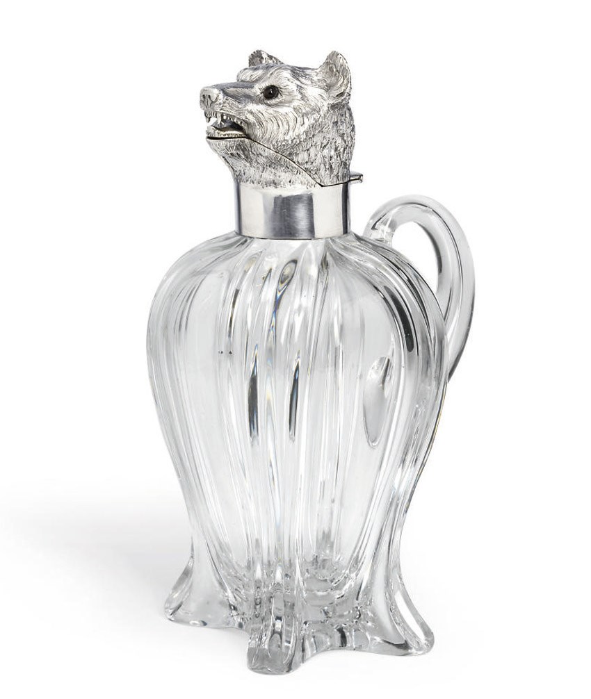 A VICTORIAN SILVER-MOUNTED GLASS CLARET-JUG