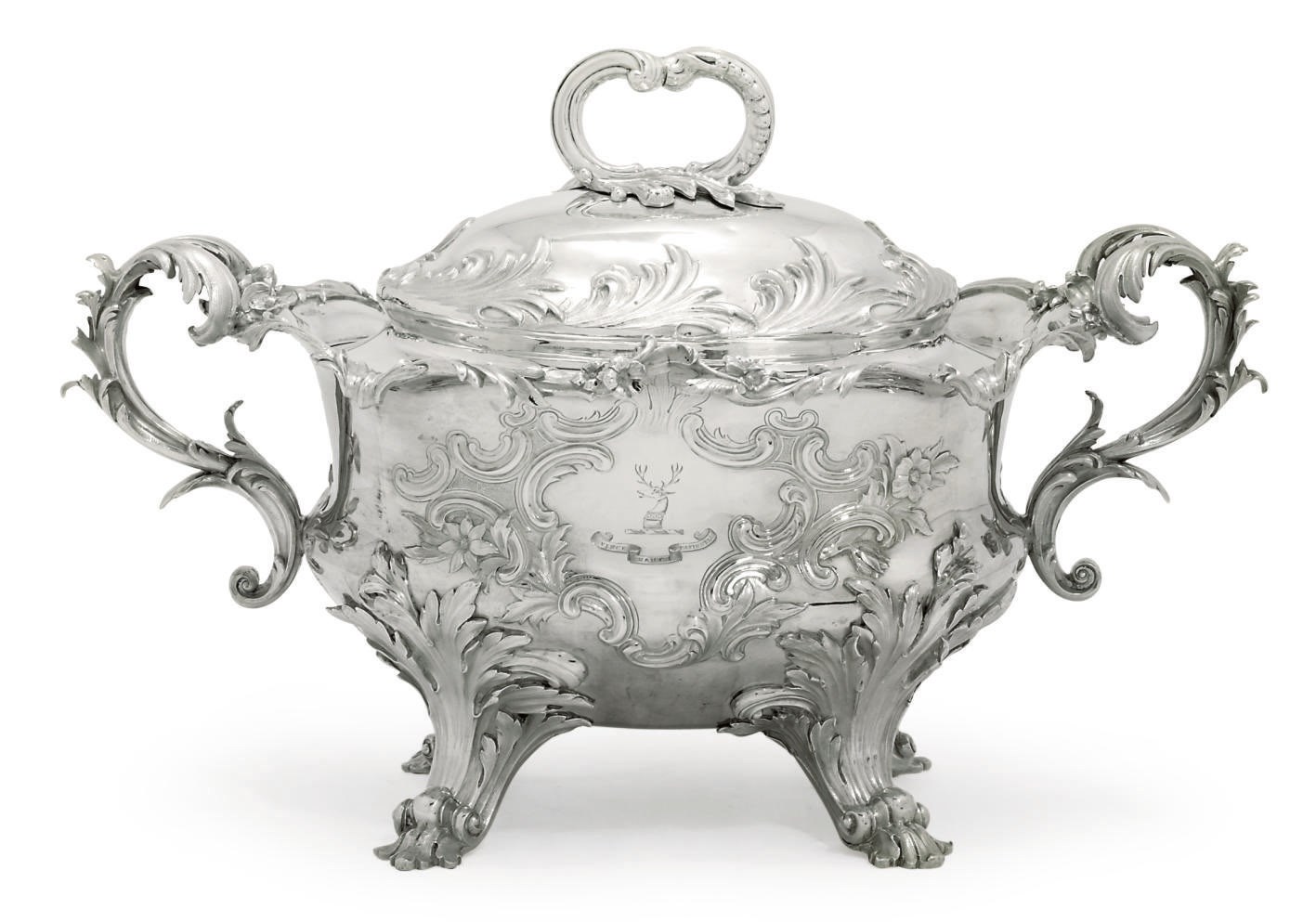 A WILLIAM IV SILVER-SOUP TUREEN AND COVER