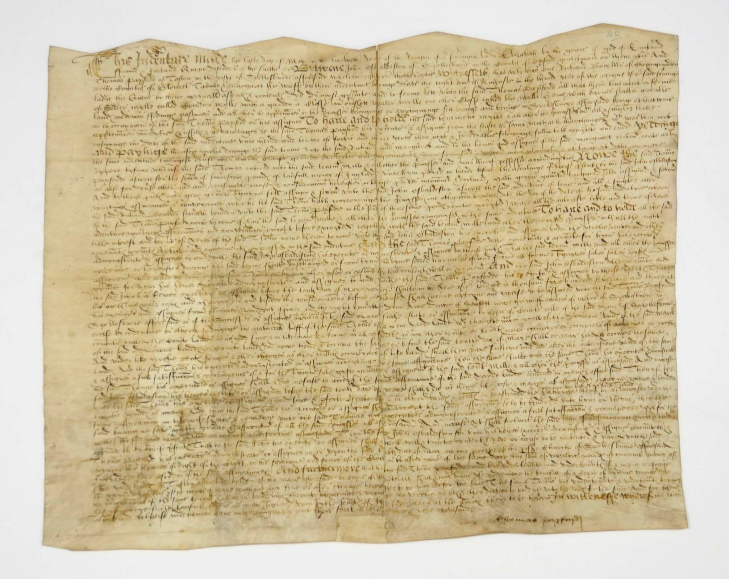 NORFOLK. A series of 43 court rolls, rent rolls, and compotus rolls for the manors of Langford, Reedham and Cranewys [Cranwich], [presumably Norfolk], comprising 26 documents for Langford, n.d. [13th Century] - 1590 (22 documents pre-1500), nine documents for Reedham, 1474-1482, 6 documents for Cranewys, 1338-1351, and two others, in Norman French and Latin on vellum, each on one or two membranes (widespread discolouration and damp-staining).
