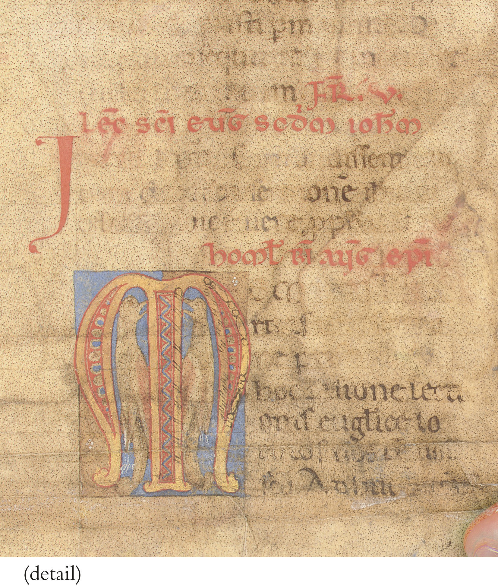 A LEAF FROM A HOMILIARY with incipits for the Gospel lections and homiliaries for Thursday and Friday, in Latin, DECORATED MANUSCRIPT ON VELLUM