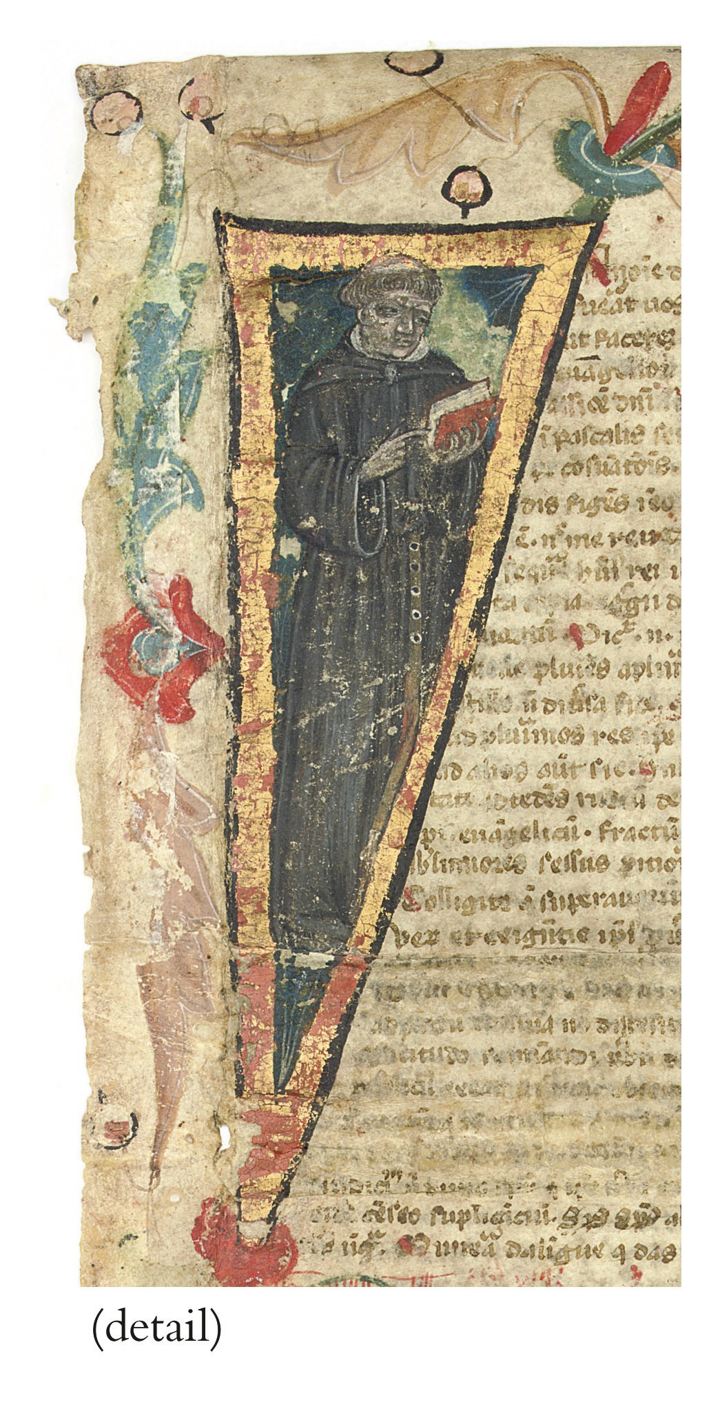 BENEDICTINE AUTHOR, historiated initial 'I', on the opening leaf of a collection of Lenten and Eastertide Sermons, in Latin, ILLUMINATED MANUSCRIPT ON VELLUM [northern Italy c.1380]