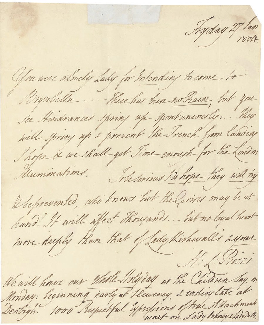 AUTOGRAPH COLLECTION. A collection of autograph letters and documents, 18th-19th Century, comprising: