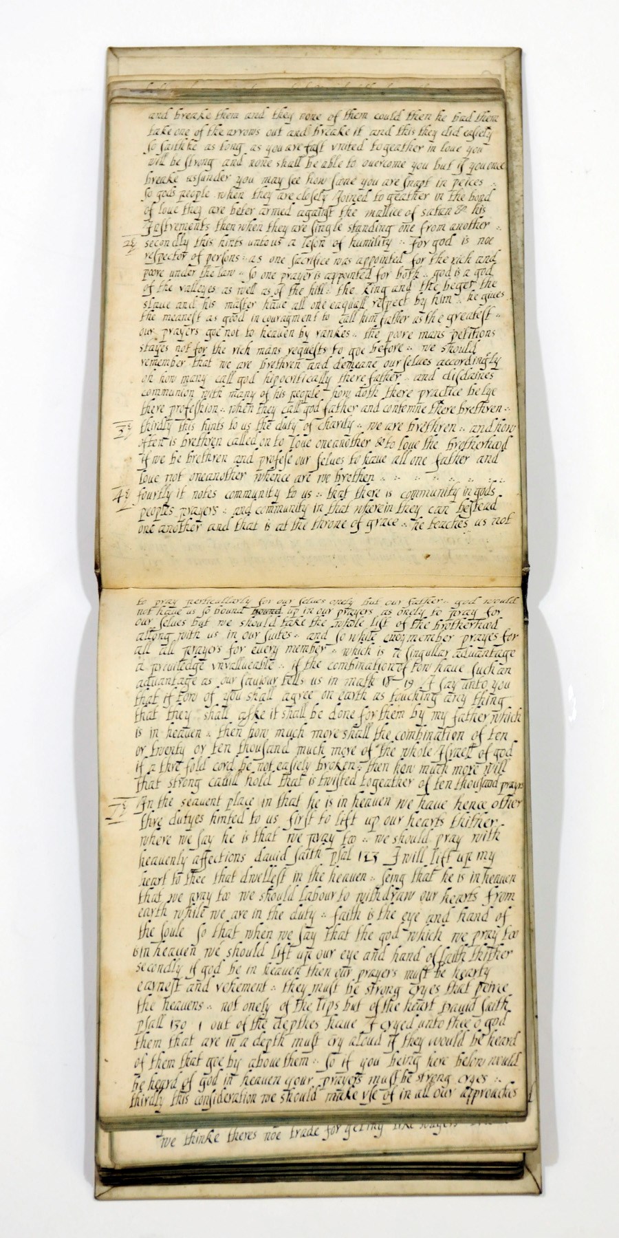 FAIRFAX, Thomas, 3rd Lord Fairfax of Cameron (1612-1671). Three contemporary manuscripts of works attributed to Fairfax, the first two chiefly in the same idiosyncratic 17th-century hand, comprising: 'The psalmes of King David paraphrased into verse ... by the Right Hon[oura]ble Tho[mas] Lord Fairfax ... 1669', with other sacred and secular verse, in both orientations, including an epitaph on Fairfax; a series of sermons on biblical passages and other subjects; and a related manuscript, parsing a series of theological doctrines, attributed to Fairfax in a 19th-century note to terminal blank, with ownership inscription of Thomas Worsley; altogether approx 526 leaves, 8vo and 4to, later calf and vellum, the first and third bound as oblong volumes.