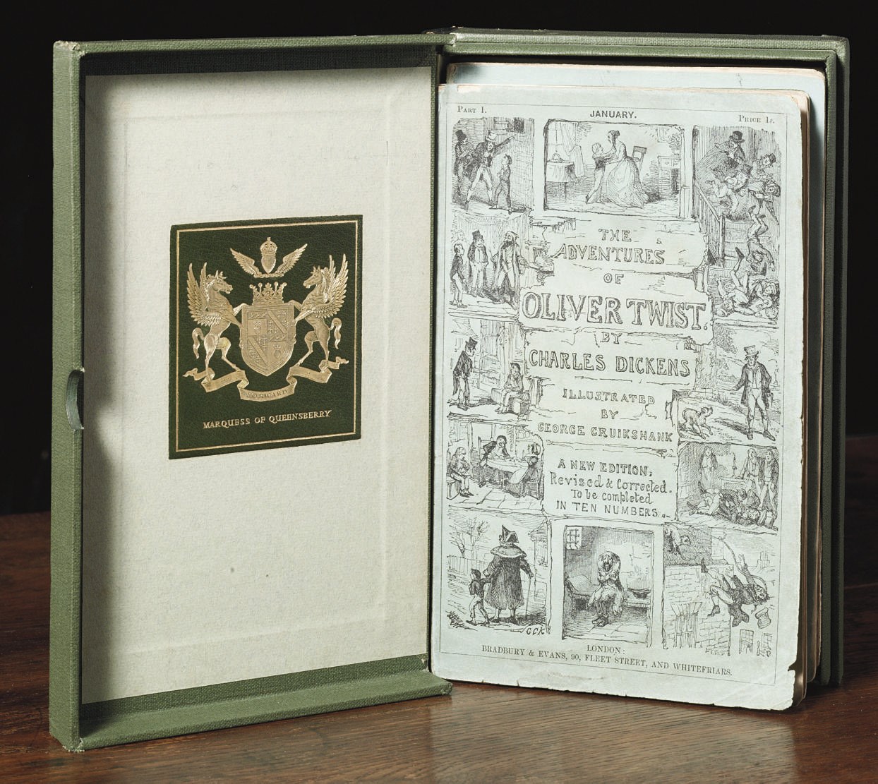 DICKENS, Charles.  The Adventures of Oliver Twist ... a new edition. London: Bradbury and Evans, January to October 1846.