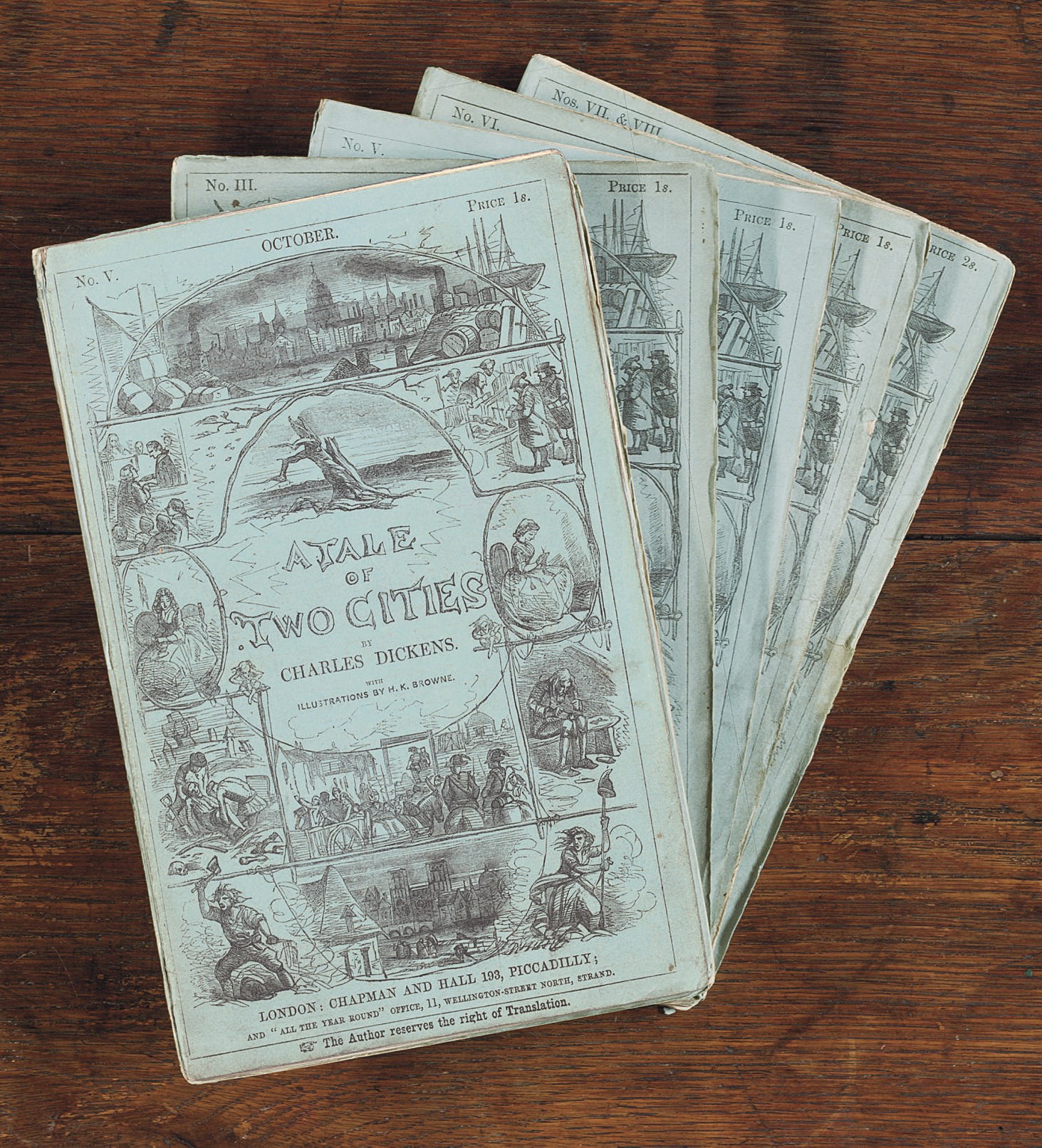 [DICKENS, Charles]. A Tale of Two Cities. London: Chapman and Hall, June-December 1859.