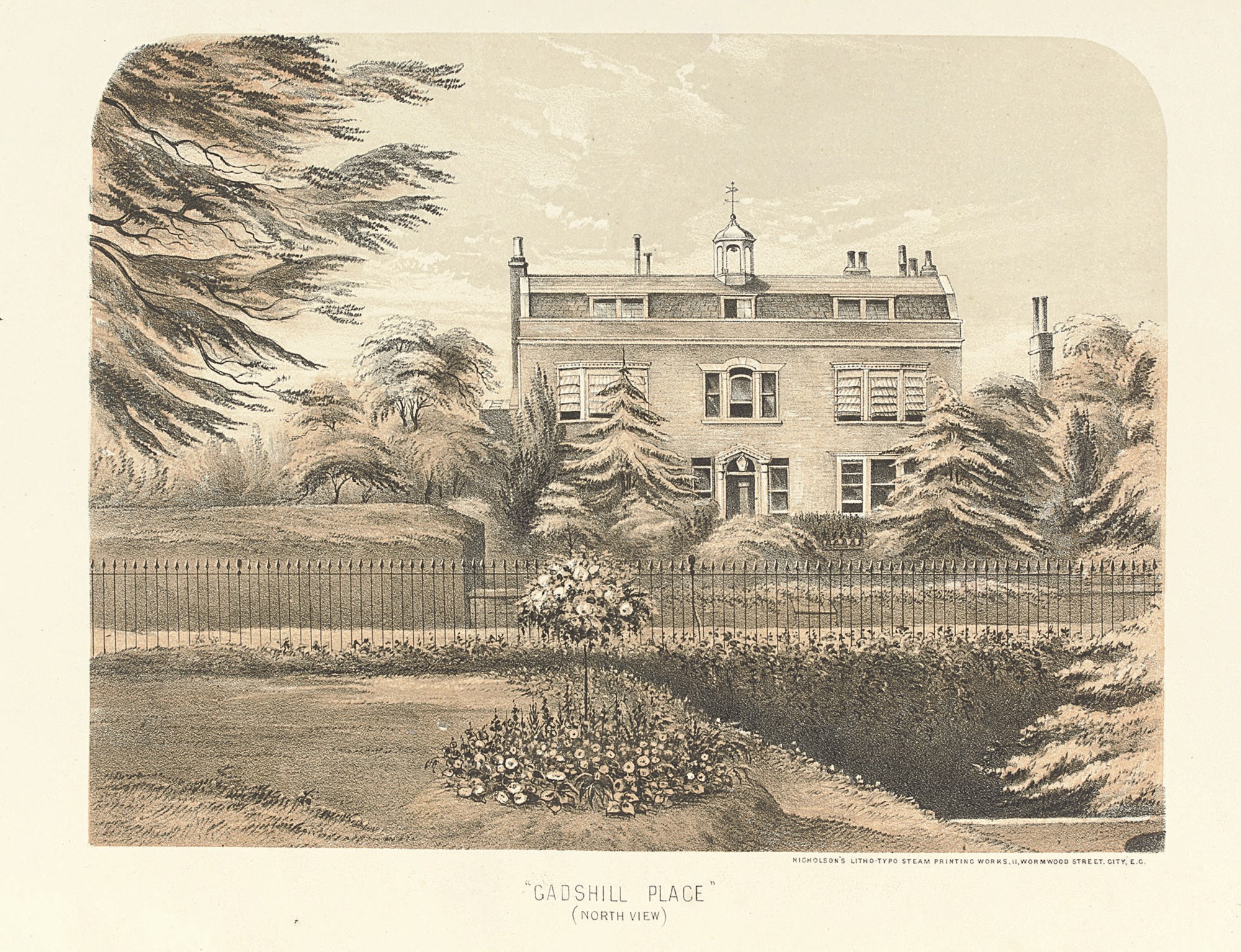 [GAD'S HILL PLACE]. Higham, near Rochester. Kent. A very valuable and beautiful freehold property known as "Gadshill Place," for many years the favorite abode of Charles Dickens ... which will be sold by auction by Messrs. Norton, Trist, Watney and Co. ... 5th of August 1870 ... in two lots. [London: 1870].