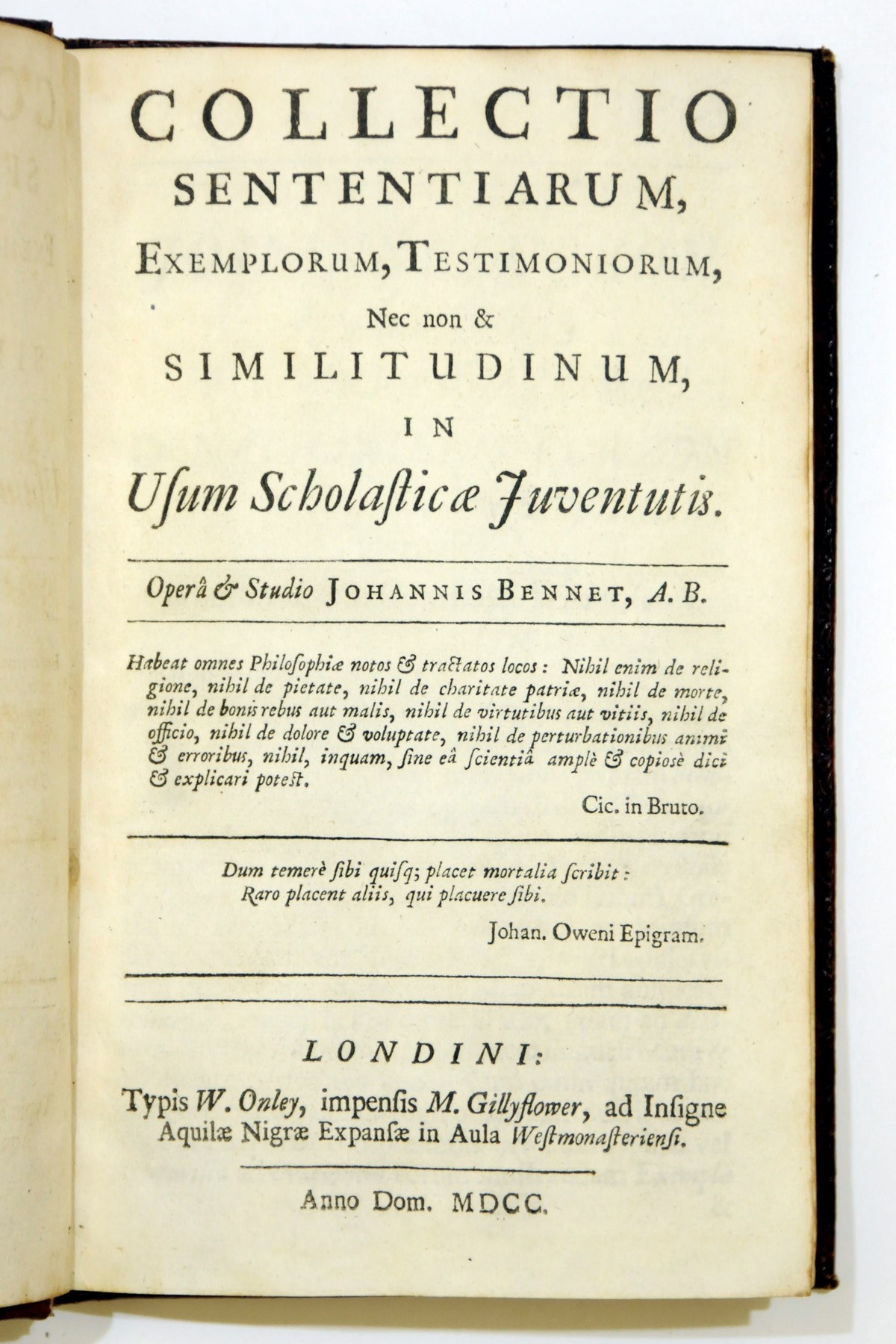 [DODSLEY, Robert (1703-1764)].  The Oeconomy of Human Life. Translated from an Indian Manuscript, written by an ancient Bramin. London: by T. Rickaby for S. and E. Harding, 1795. Part I only, 8° (260 x 180mm). Numerous engraved vignettes after S. Harding (lightly browned throughout). 19th-century red morocco gilt, border on sides, spine elaborately gilt in compartments, inner dentelles, gilt edges (a few small dark marks on sides). Provenance: Joseph Neelde (bookplate) -- John Porter (bookplate) -- 6-line manuscript inscription, dated 1 Feb 1804, signed E.B. (tipped-in on first blank). LARGE PAPER COPY.
