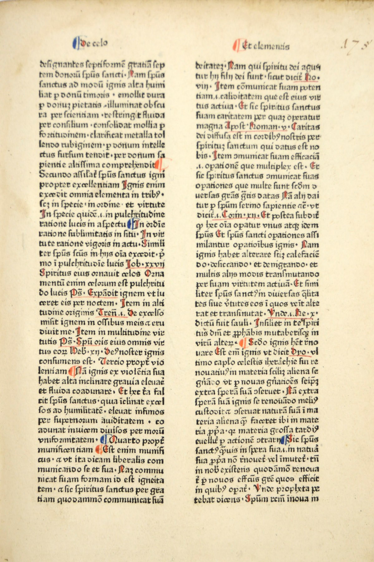 JOHANNES DE SANCTO GEMINIANO (1260/70-after March 1333). Liber de exemplis similitudinibus rerum. [Deventer: Richard Paffraet, c.1477-79]. Chancery 2° (286 x 210mm). Collation as BMC. Gothic type, double column, headlines. Initials and paragraph marks in red or blue, red capital strokes, 17th-century foliation. (Lacking A8, without blank lvs. A1, a1 and dd8, quire 2q missing but supplied in early manuscript, light dampstain in 2e, 2k and 2aa, small tear with loss in g6.) Contemporary blindtooled calf over thick bevelled wooden boards, metal corner and centrepieces, endleaves from 15th-century Easter tables on vellum (worn, leather missing from spine, lacking clasps). Provenance: Johannes Bullevelle (contemporary inscription) -- Bernard Duithe, pastor (1670 inscription) -- Osnabruck, St. John's Parish library (stamp).