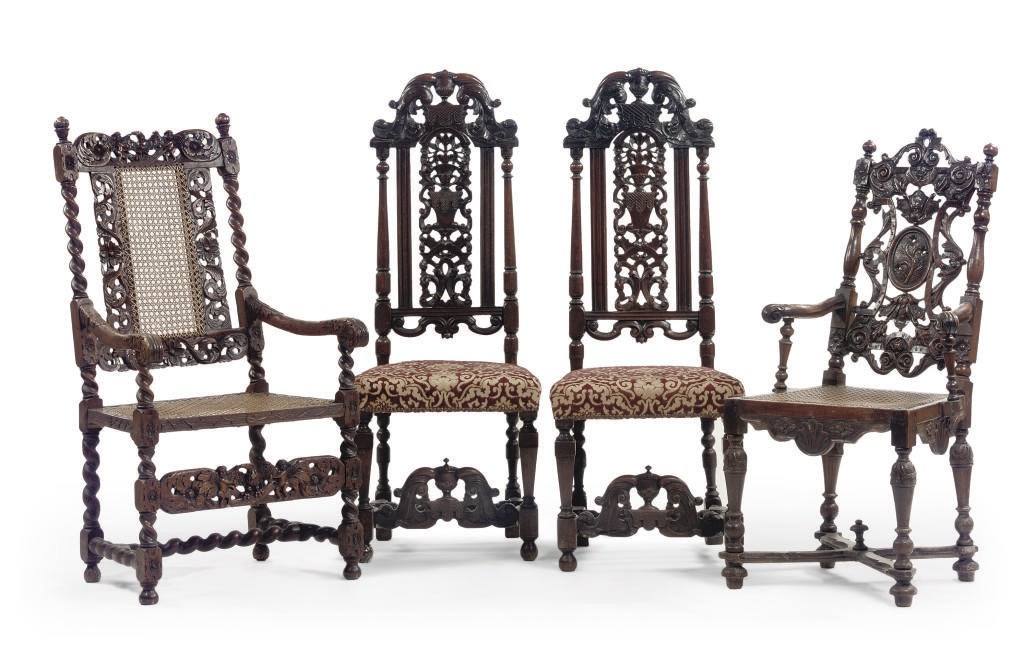 A PAIR OF DUTCH WALNUT SIDE CHAIRS