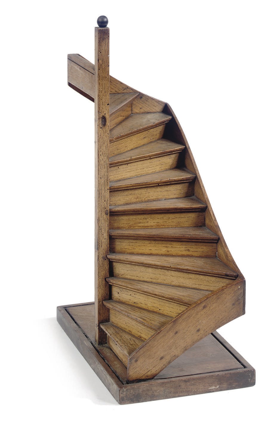 A DUTCH ELM AND MAHOGANY MODEL OF A STAIRWAY
