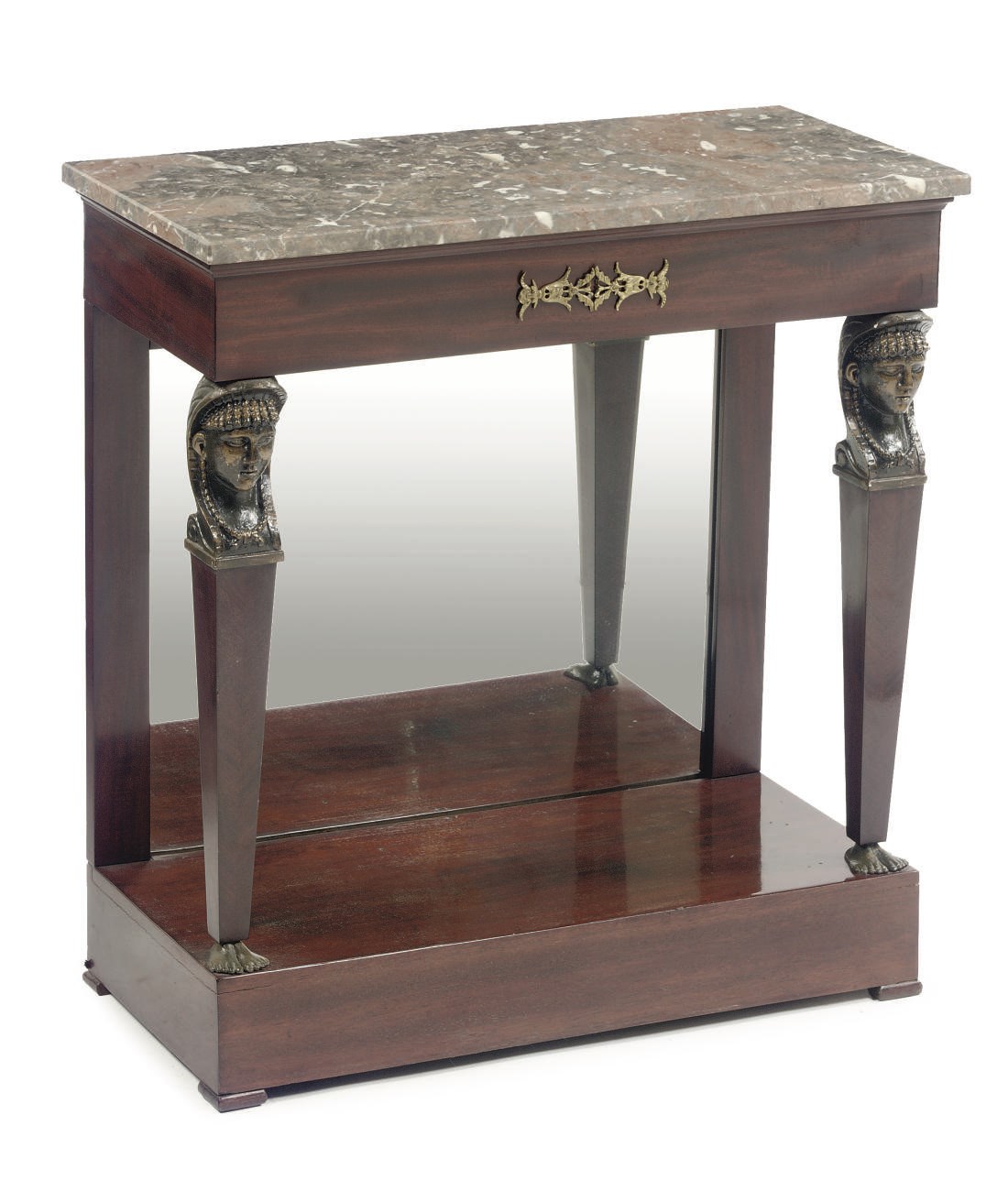 A DUTCH PARCEL-GILT MAHOGANY CONSOLE TABLE