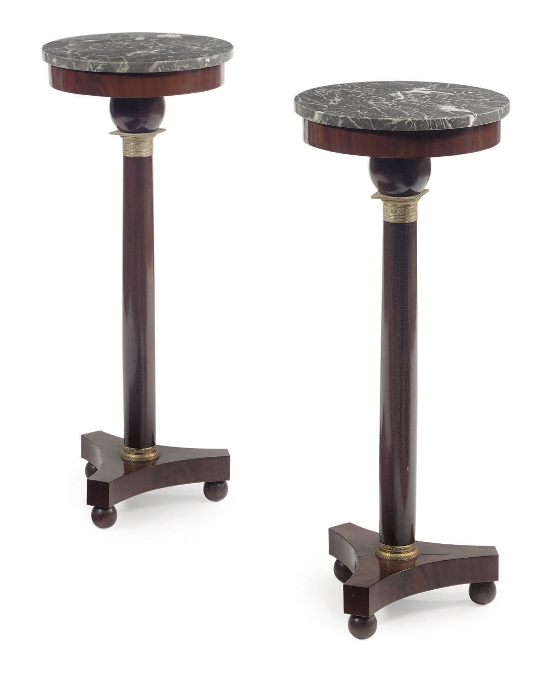 A PAIR OF ORMOLU-MOUNTED MAHOGANY GUERIDONS