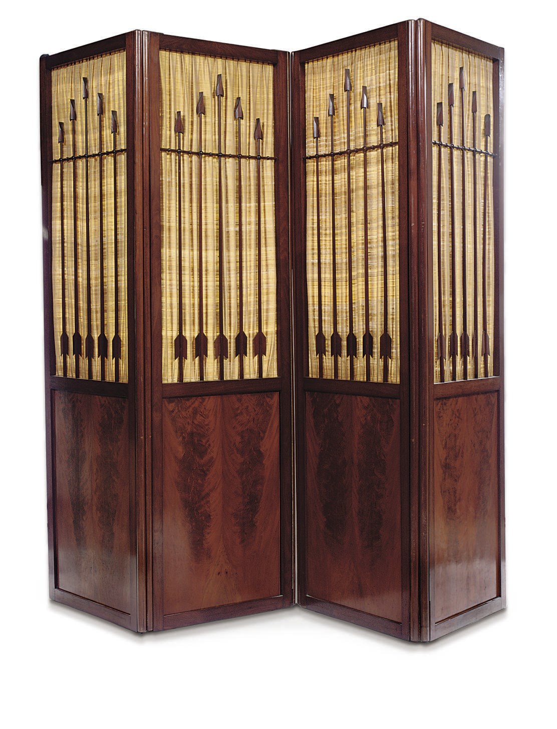 A DUTCH MAHOGANY FOUR LEAF SCREEN