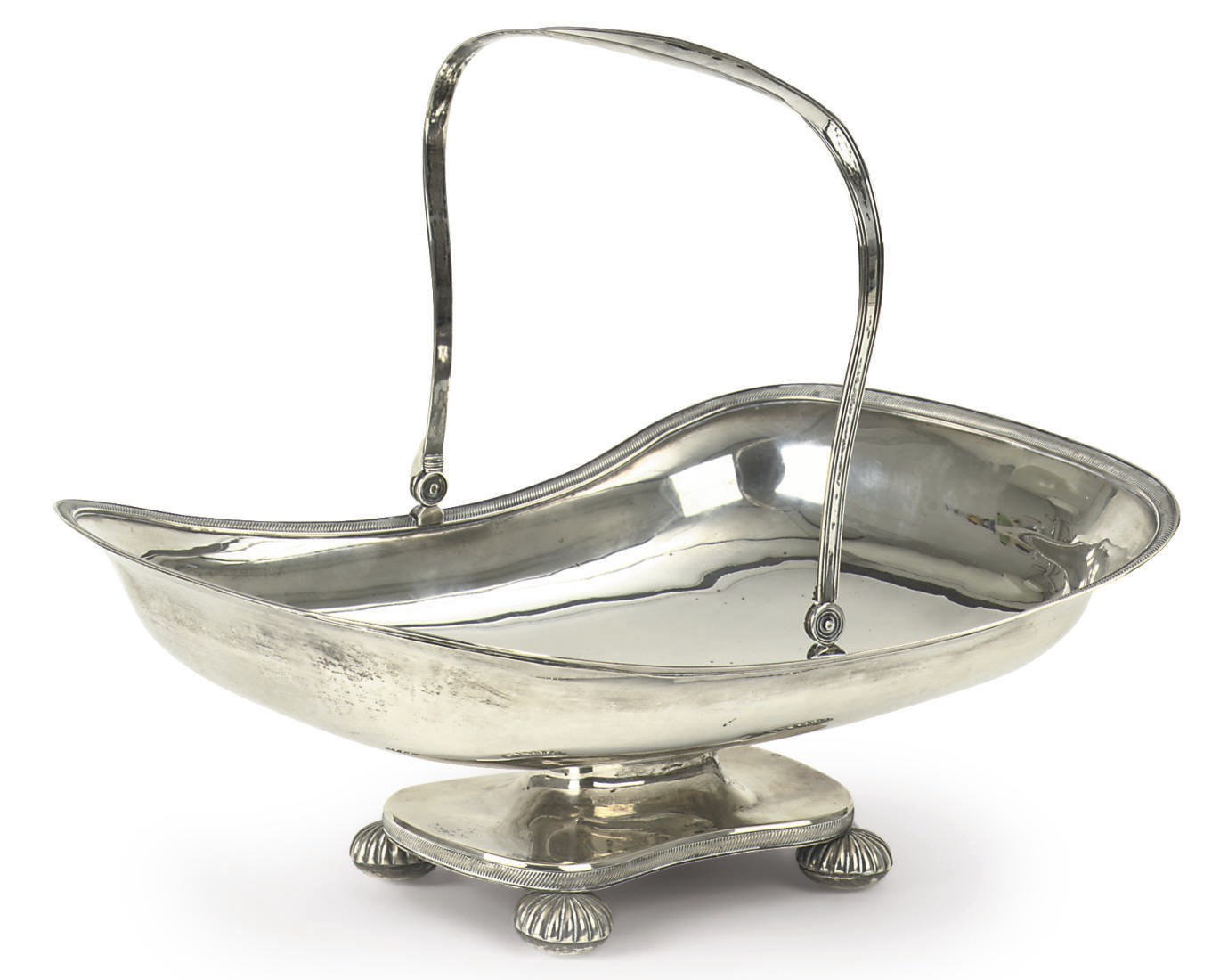 A Dutch silver bread basket