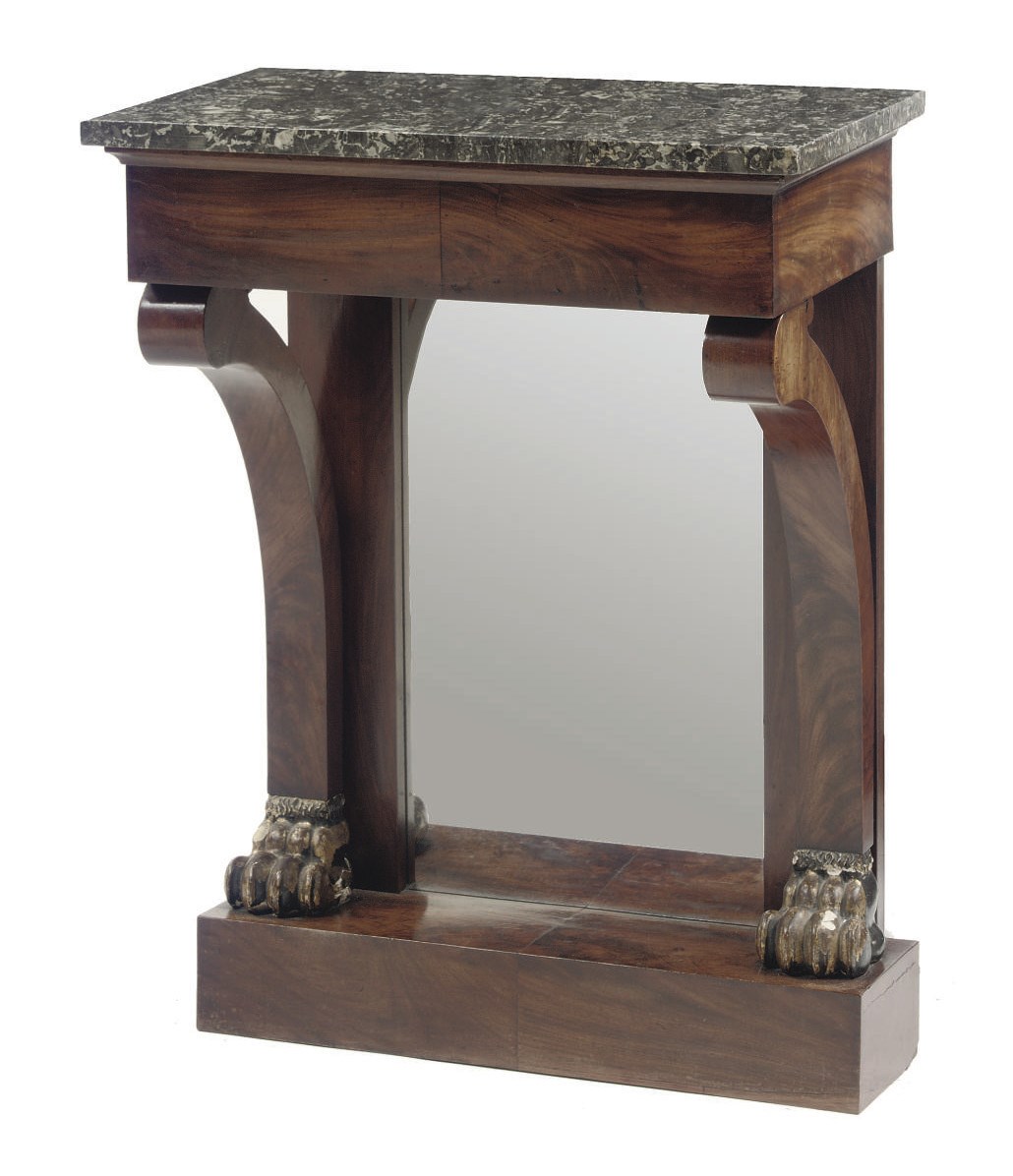 A DUTCH PARCEL-GILT AND MAHOGANY CONSOLE TABLE
