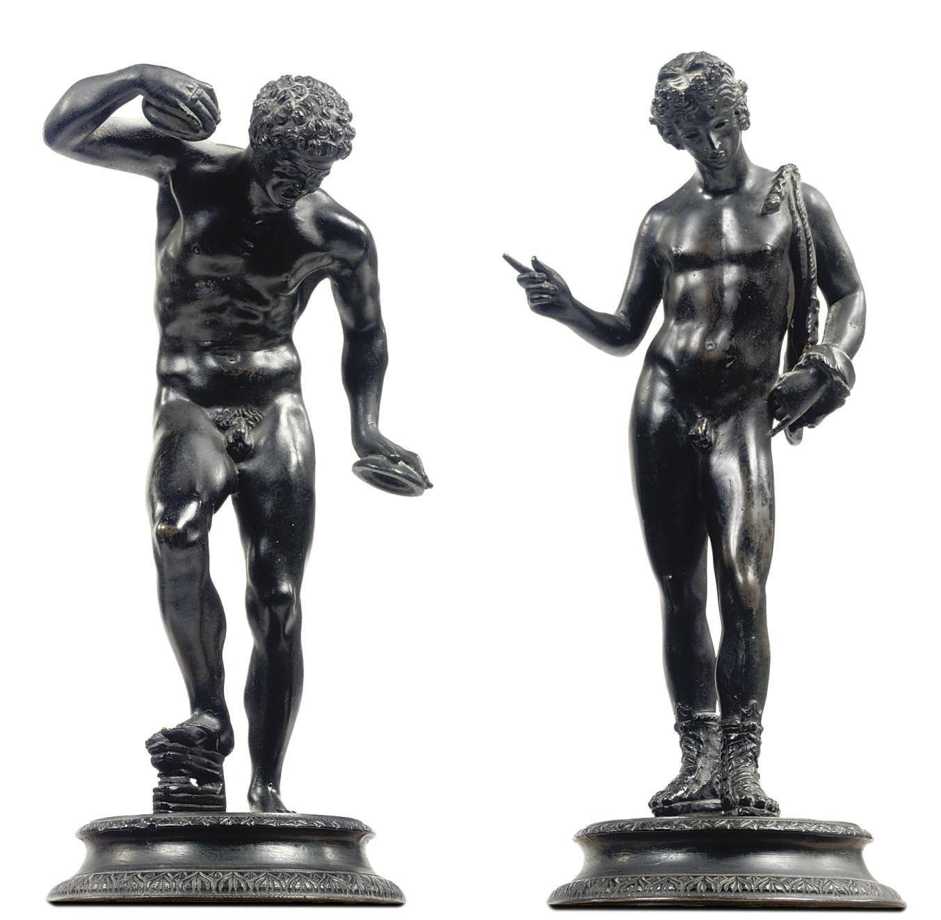 A BRONZE FIGURE OF THE FAUN WITH THE CLAPPERS