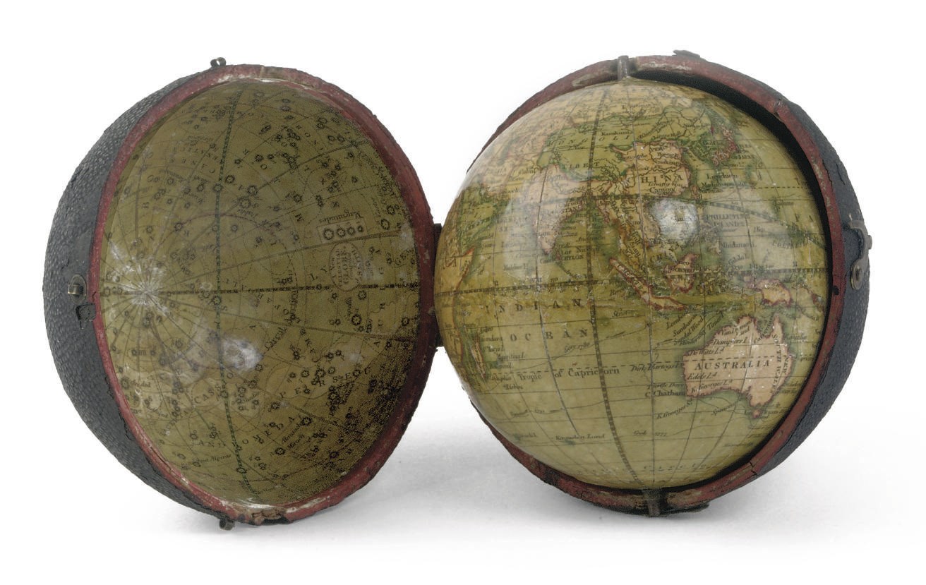 A 3 1/3-INCH TERRESTRIAL POCKET GLOBE