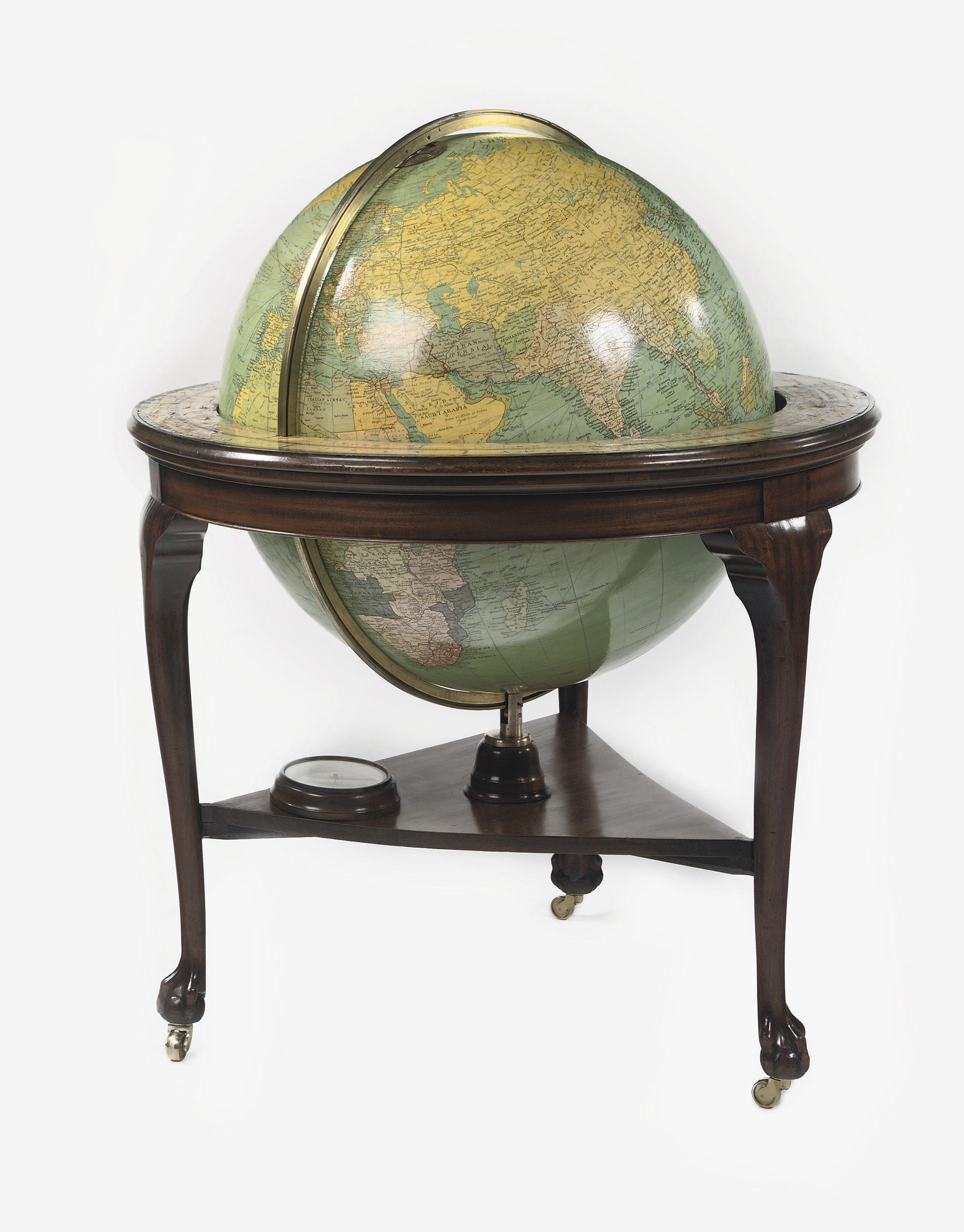 A LARGE ENGLISH 30-INCH LIBRARY GLOBE