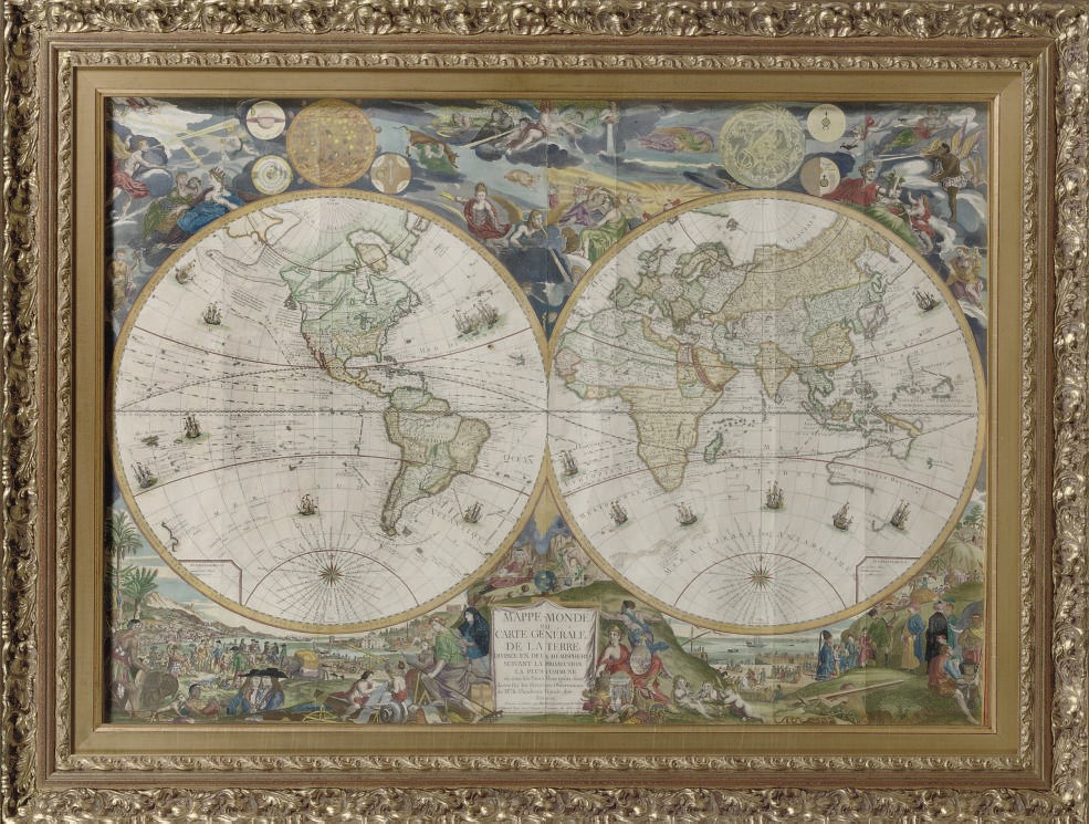 DESNOS, LOUIS-CHARLES, A LARGE WALL MAP 'MAPPE-MONDE'